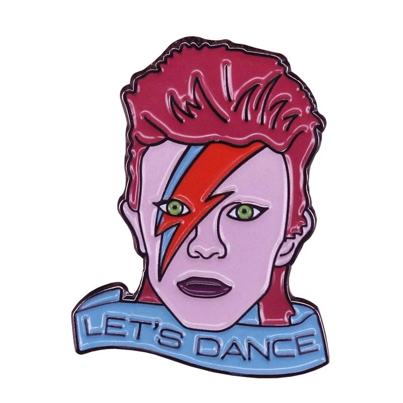 David Bowie klapy szpilki wpływowych muzyków 20 wieku broszka prezent dla melomanów