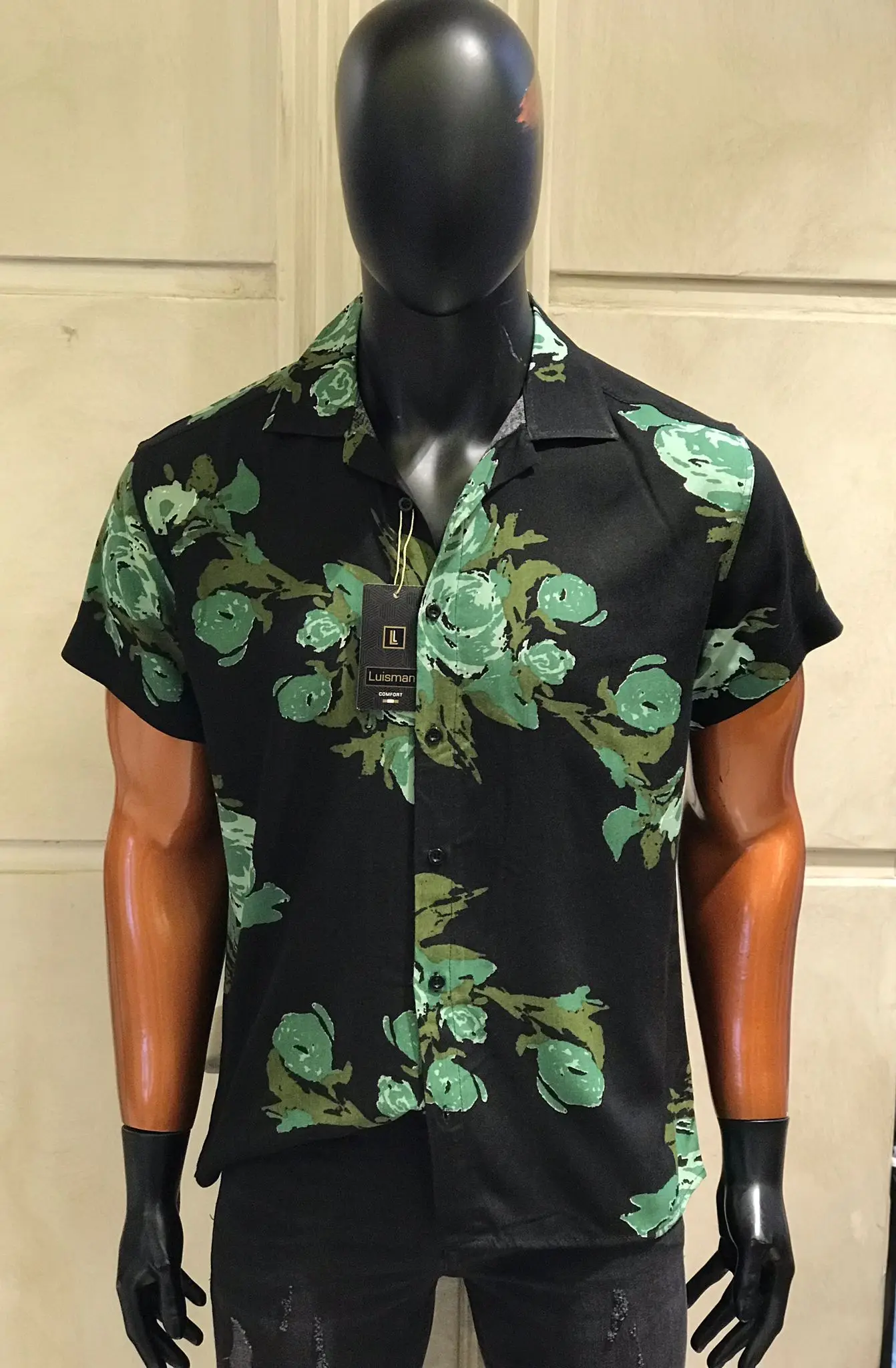 2021 Nowa koszula męska Slim Fit Koszula Męska Z Krótkim Rękawem Hawajskie Koszule Męskie Однобортная Odzież Przy użyciu print wiskoza