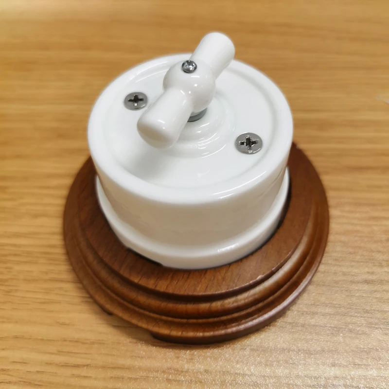 UE Ceramiczny Obrotowy Przełącznik kinkiet Smart Light Knob Switch EU Socket 10A 250V Do Dekoracji Domu
