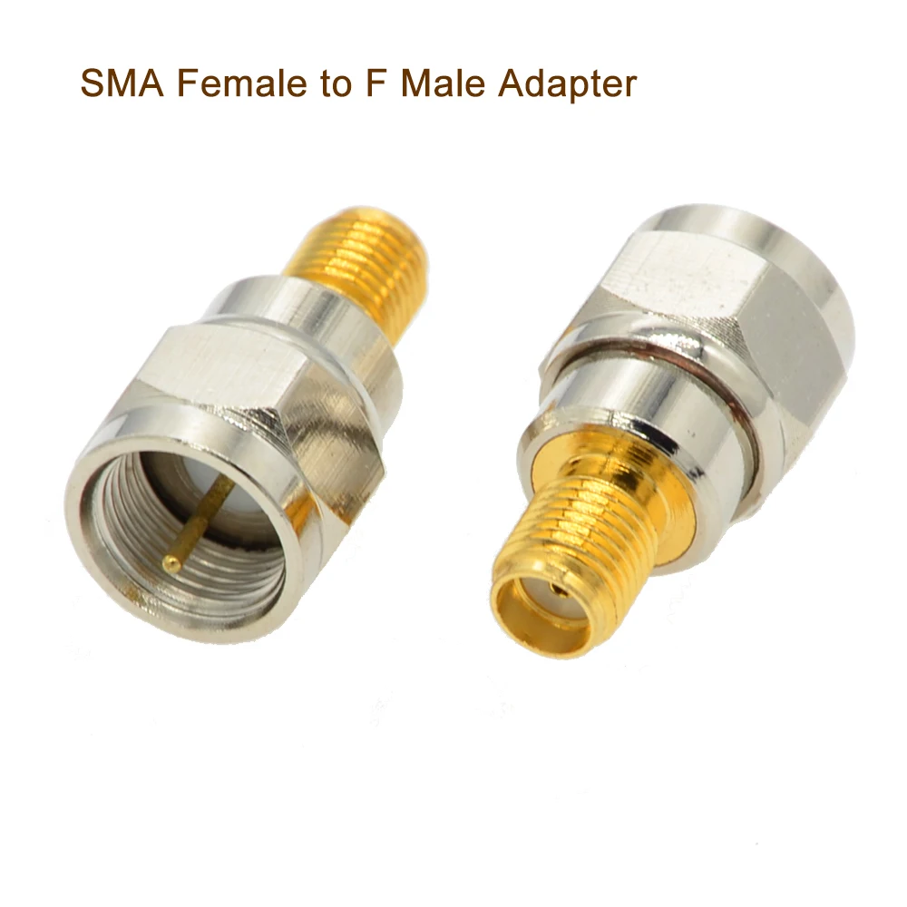 10 szt./lot SMA Żeński Jack to F Type Male Plug Bezpośredni RF Koncentryczny Adapter F Connector To SMA Convertor Gold Tone