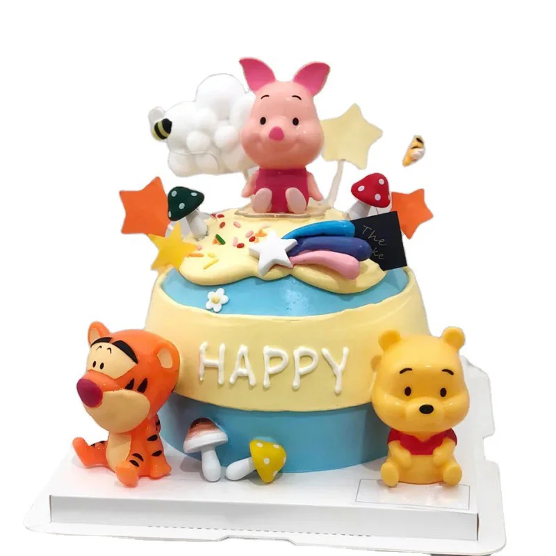 Disney winnie the pooh Birthday party Cake topper accessorie baby shower boy Cake furnishing articles party cake decoration