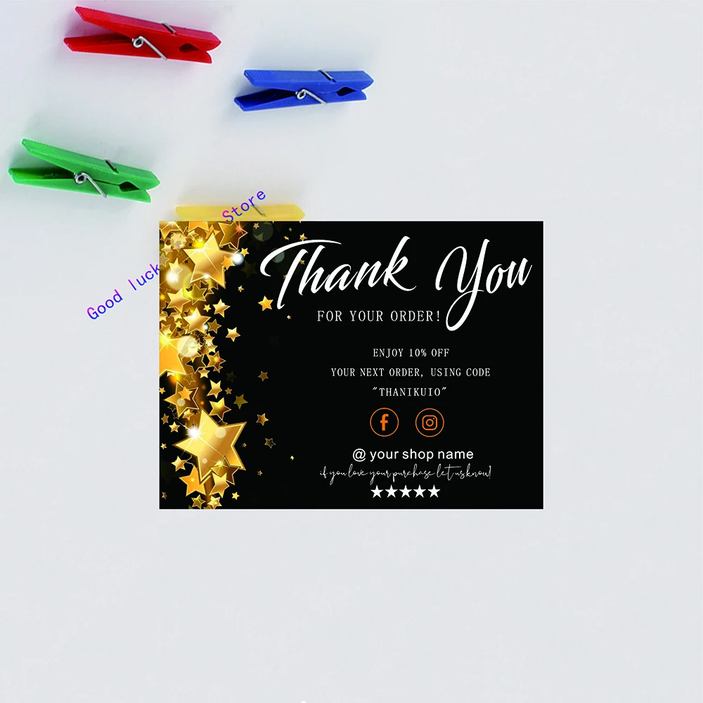 Custom Black Business Thank You Insert card Template || Modern Insert Card | Opakowanie | Dziękuję Za Zamówienie | Dodaj LOGO