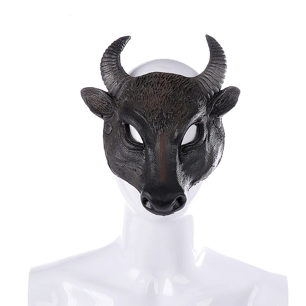 Nowy Karnawał Wołowaty Głowa Lateksowa Maska Cosplay Dorosły Realistyczny trójwymiarowy Buffalo Maska Rekwizyty Cosplay Maska Zwierzęcia
