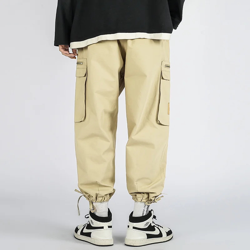 GlacialWhale Męskie Spodnie Cargo Moda Męska Nowe Luźne Джоггеры Męski Hip Hop Zielony Koreański Japoński Meble Odzież Spodnie Spodnie Dla mężczyzn