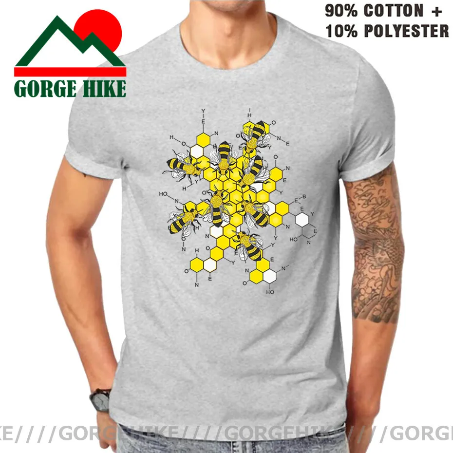 2021 Funny animal Design Science of honey and bees Koszulka Letnia męska drukowany t-Shirt męska moda Chemia Topy Koszulki Odzież