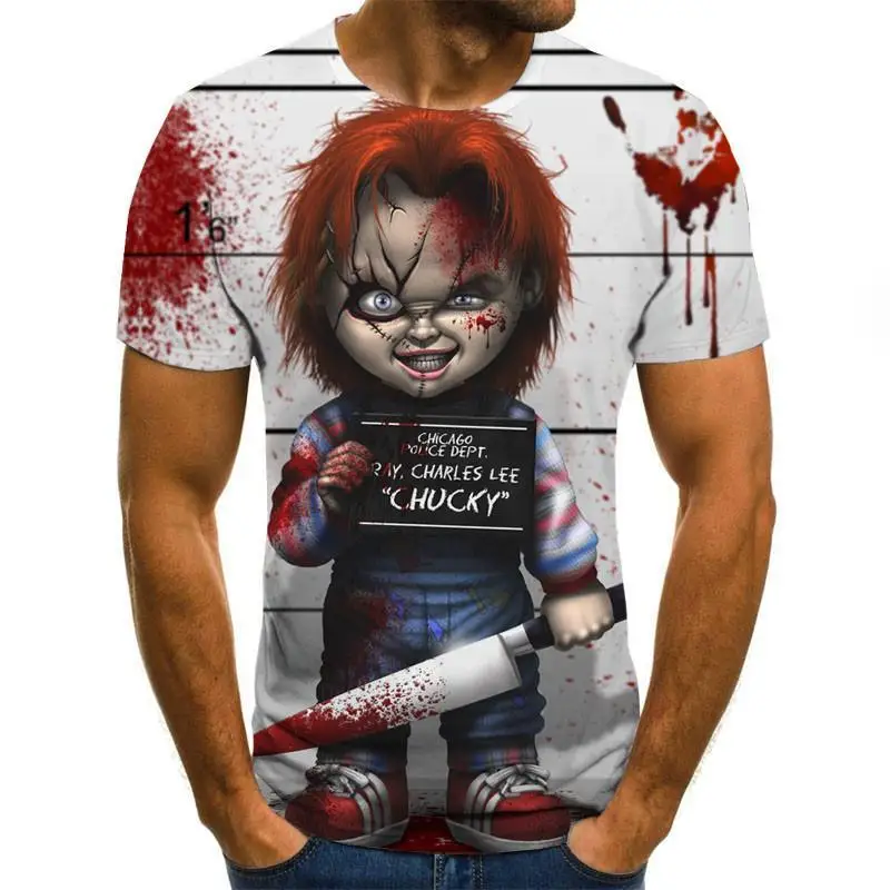 2020 Mens Horror T Shirts Fashion New Summer Men 'S Short Sleeve T -Shirt Casual 3d Zombie Print Tshirt For Man Full Printed