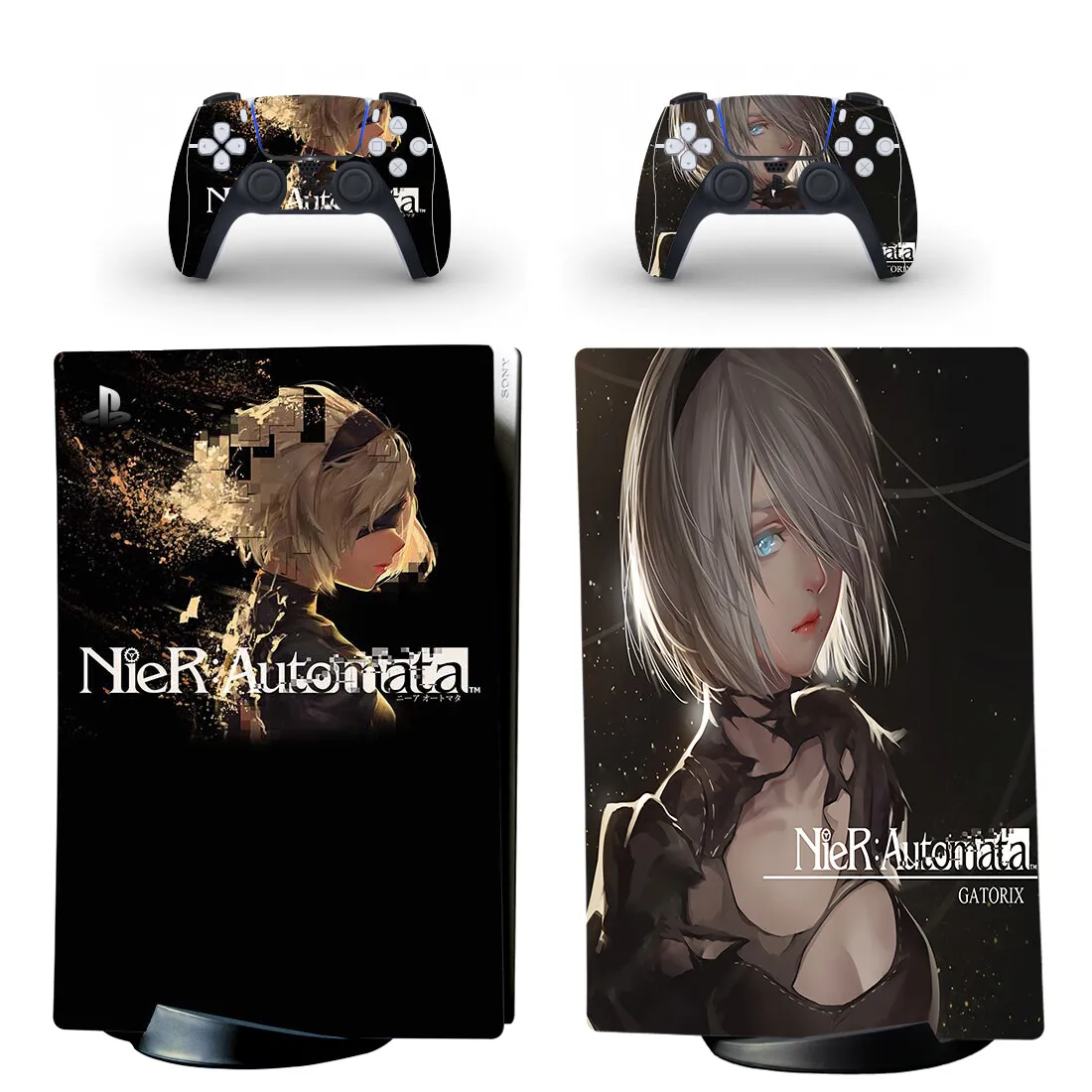 NieR Automata PS5 Digital Edition Skin Naklejki Sticker Pokrywa dla konsoli PlayStation 5 i kontrolerów PS5 Skin Sticker Winylu