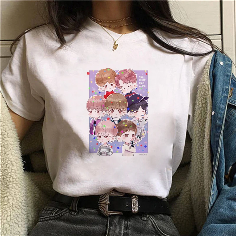 Cartoon Chłopcy Koszulka z krótkim rękawem odzież Uliczna Dziewczyna koszulka Kobiety Casual Harajuku Damska koszulka Zabawna koszulka drukowana