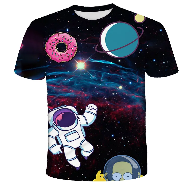 Bluzki i koszulki Dziecięce koszulka The Astronauts Space Child Shirt Girl Short T Shirts Kids Vest Baby Clothes Boy Tops Teens Tee