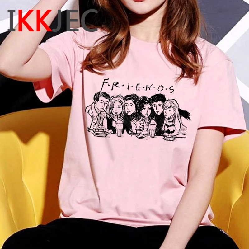 Przyjaciele TV show odzież t-shirt kobiety estetyczna biała koszulka para vintage grunge koszulka t-shirt odzież uliczna harajuku